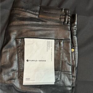 Purple brand leather jeans